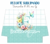 Recorte Sublimado P, M ou G - Inicial Floral Verde Água