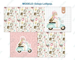 Recorte Sublimado Estojo Lollipop + Chaveiro - Professora Aquarela 01 - Loira - comprar online