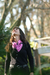 Pañuelo Pixel Flores Rosa y Negro - comprar online