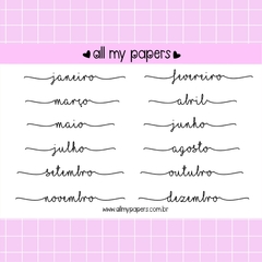 Adesivo Meses - fancy script