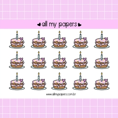 Adesivo Ícone Bolo de Aniversário