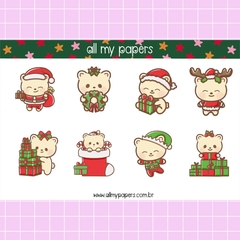 Adesivo Ursinho Kawaii Natal