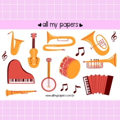 Adesivo Instrumentos Musicais - comprar online