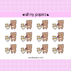 Adesivo Teddy, o urso Limpar Banheiros