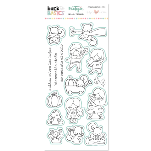 Sello y troquel Animalitos OTOÑO de My Enchanted Colors Back to Basics