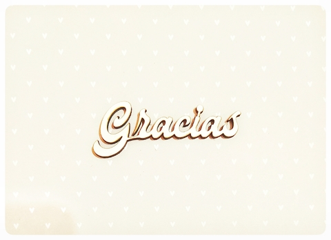 "Gracias" MDF color blanco de 3mm de espesor