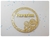 Shaker circulo con flor, acrilico, glitter dorado y resina
