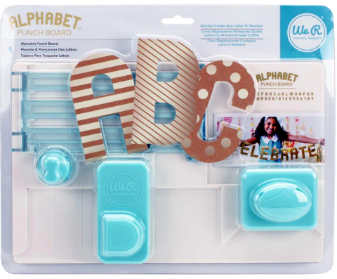 Tablero creador de letras y números, Alphabet Punch Board We R Memory Keepers