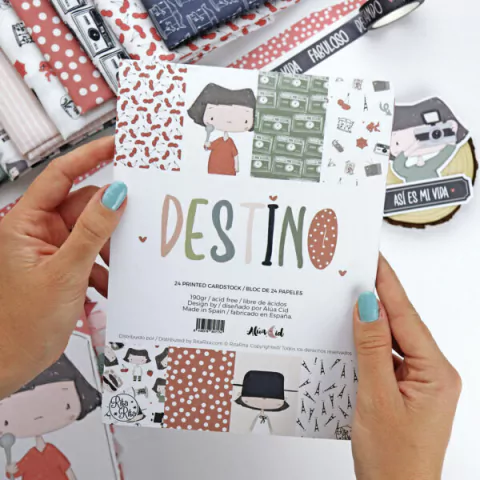 Bloc papeles 15x20cm, colección DESTINO, Alua Cid
