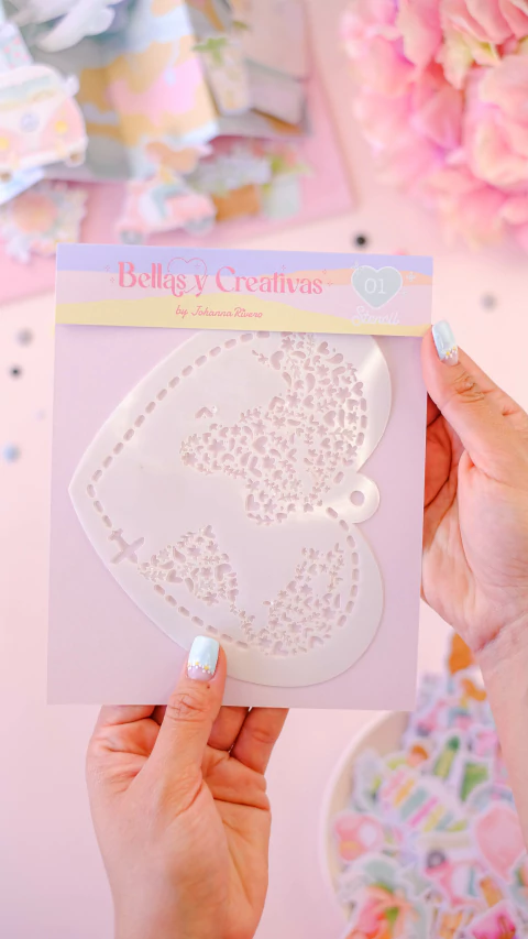 Stencil decorativo VIVIR Johanna Rivero, Bellas y Creativas.