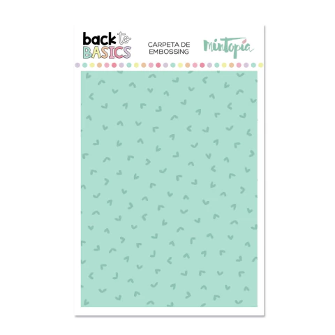Carpeta embossing corazones Back to Basics, Mintopia
