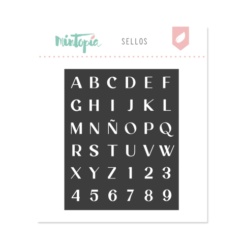 Sello Alfabeto+troquel cuadrícula, coordinados UN DIA ESPECIAL de Mintopía