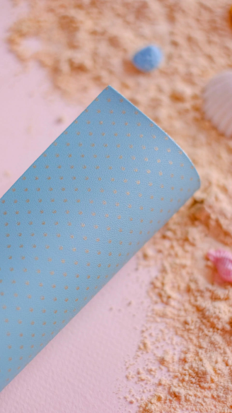 Ecopiel Topos Foil Turquesa ILUSION PROFUNDA