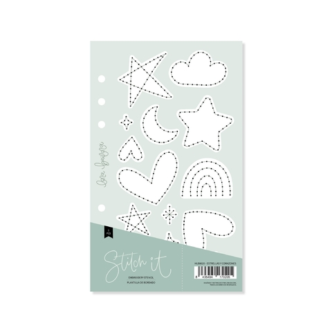 PLANTILLA DE COSTURA ESTRELLAS Y CORAZONES STITCH IT. LORA BAILORA