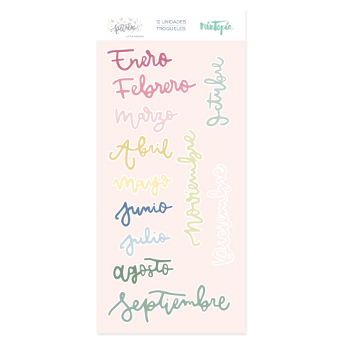 Troquel, die cuts meses del año , Petalos, Mintopia