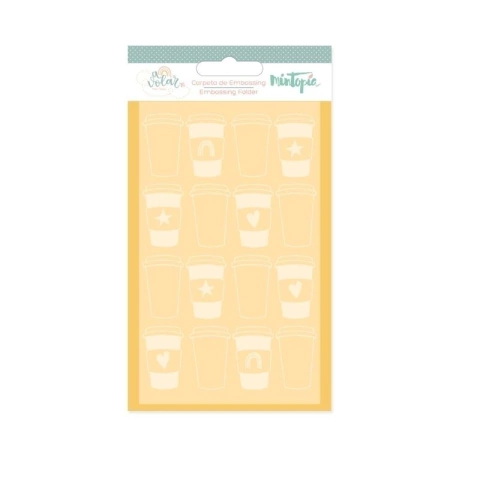 Carpeta de embossing A volar Mintopia Vasos de Cafe