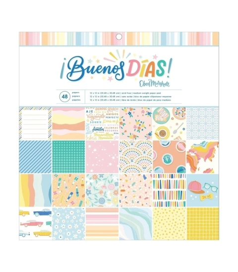 Coleccion 48 papeles 30x30 Buenos dias, Obed Marshall American Crafts