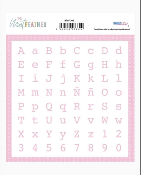 Troquel Alfabeto mayúsculas, minusculas y números ERES ARTE 64 piezas The mint feather | Basic Crea