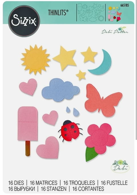 Troquel primavera verano, Sizzix Thinlits Dies By Debi Potter 16/Pkg Basic Shapes CH2