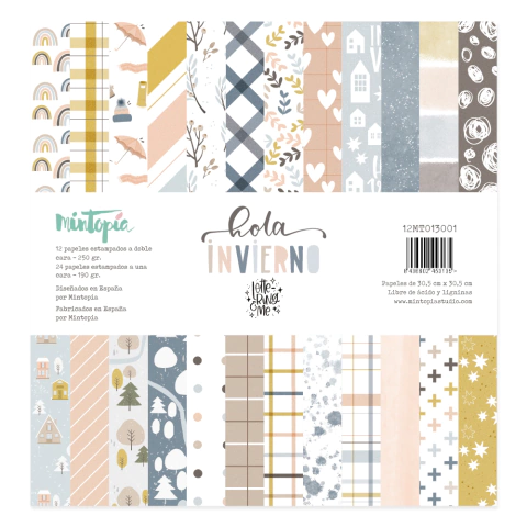 Bloc de papeles Colección Hola invierno Mintopia 30x30cm