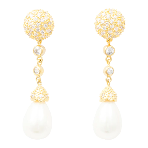 Brinco Zircônia e Pérola BC3071