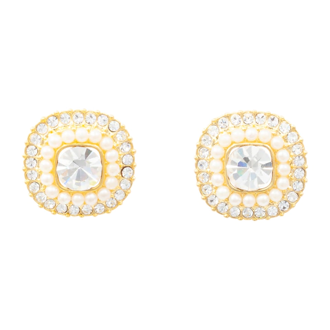 Brinco Strass e Pérola BC3938