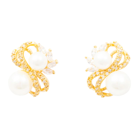 Brinco Zircônia e Pérola BC2258