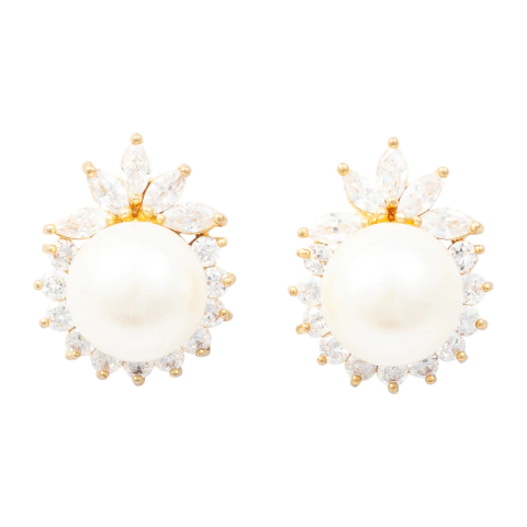 Brinco Zircônia e Pérola BC2147