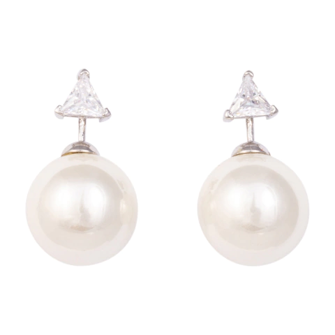 Brinco Zircônia e Pérola BC3736