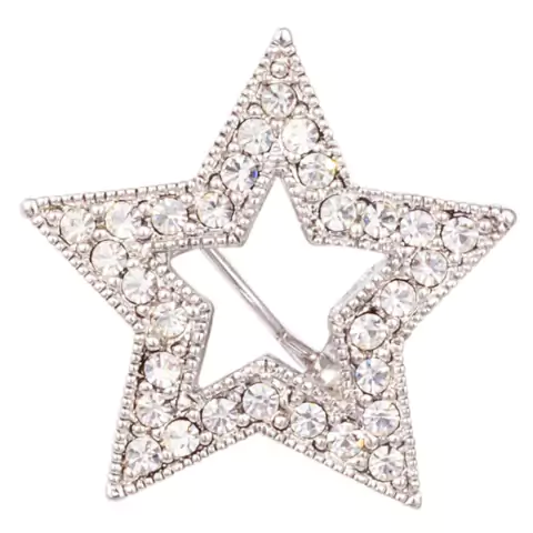 Broche Estrela Strass Semijoia Akasaki BRG0022