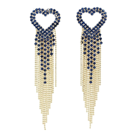 Brinco Coração Strass Colorido Festa Semijoia Akasaki BC2530