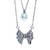 Colar Strass e Pérola Coração Laço CO0463