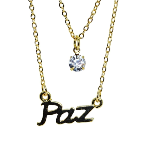 Colar Duplo Zircônia Paz CO0526