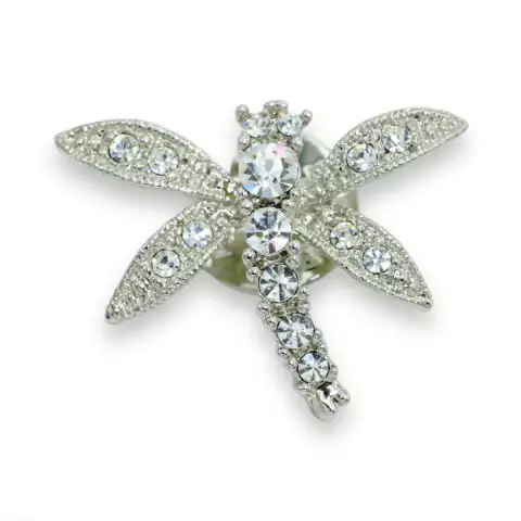 Broche Libélula Zircônia Prata BRG2406