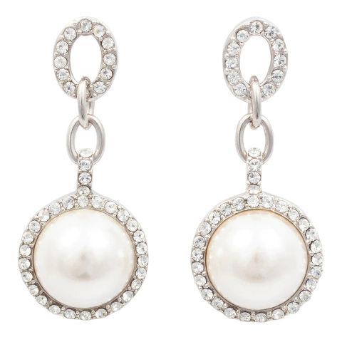 Brinco Strass e Pérola BC1355