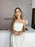 Conjunto saia midi tricoline - branco - LALA STORE
