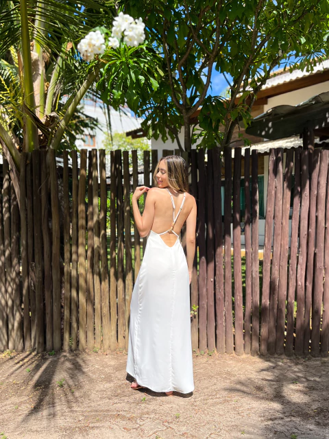 Vestido longo Tiffany costas pedraria