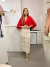 Saia tricot rendado floral - comprar online