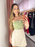 Cropped tomara que caia bordado - verde chá - comprar online