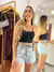Cropped reto tela brilho - LALA STORE