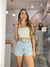Cropped reto tela brilho - comprar online