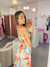 Vestido laço midi - estampa floral - LALA STORE