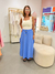 Saia longuete linho bolso lateral - LALA STORE