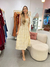 Vestido midi laise amarração - bege - comprar online