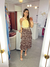 Saia plissada Miloca - floral marrom - comprar online
