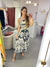 Vestido midi elastex viscolinho - estampa escura - comprar online