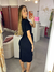 Vestido midi nó manga malha de algodão - loja online