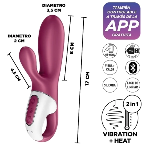 Hot Bunny estimulador vaginal con calor y control via APP VIBRADOR CON TERMPERATURA Satisfyer