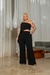 CONJUNTO CALÇA PANTALONA + BLUSA ASSIMETRICA na internet