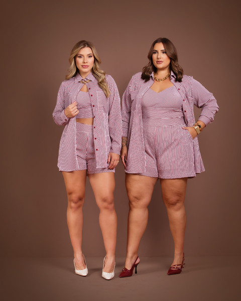 TRIJUNTO DE CAMISA COM SHORT LISTRADO 11355 - comprar online